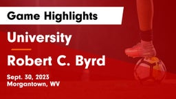 University  vs Robert C. Byrd  Game Highlights - Sept. 30, 2023