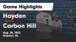 Hayden  vs Carbon Hill  Game Highlights - Aug. 20, 2022