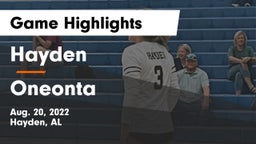 Hayden  vs Oneonta  Game Highlights - Aug. 20, 2022
