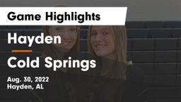 Hayden  vs Cold Springs Game Highlights - Aug. 30, 2022