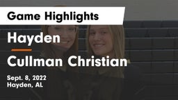 Hayden  vs Cullman Christian  Game Highlights - Sept. 8, 2022
