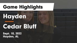 Hayden  vs Cedar Bluff  Game Highlights - Sept. 10, 2022