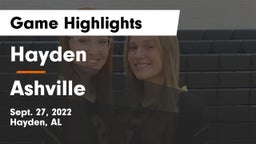 Hayden  vs Ashville  Game Highlights - Sept. 27, 2022