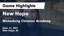 New Hope  vs Whitesburg Christian Academy Game Highlights - Sept. 21, 2021