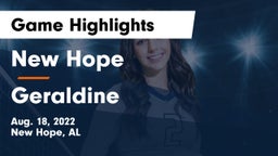 New Hope  vs Geraldine  Game Highlights - Aug. 18, 2022