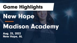 New Hope  vs Madison Academy  Game Highlights - Aug. 23, 2022