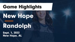 New Hope  vs Randolph  Game Highlights - Sept. 1, 2022