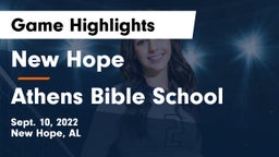 New Hope  vs Athens Bible School Game Highlights - Sept. 10, 2022