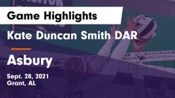 Kate Duncan Smith DAR  vs Asbury  Game Highlights - Sept. 28, 2021