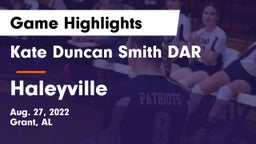 Kate Duncan Smith DAR  vs Haleyville  Game Highlights - Aug. 27, 2022