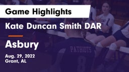 Kate Duncan Smith DAR  vs Asbury  Game Highlights - Aug. 29, 2022