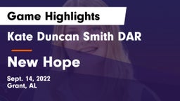 Kate Duncan Smith DAR  vs New Hope  Game Highlights - Sept. 14, 2022