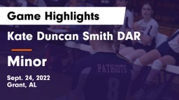 Kate Duncan Smith DAR  vs Minor  Game Highlights - Sept. 24, 2022