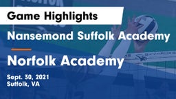 Nansemond Suffolk Academy vs Norfolk Academy Game Highlights - Sept. 30, 2021