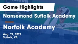 Nansemond Suffolk Academy vs Norfolk Academy Game Highlights - Aug. 29, 2022