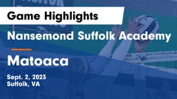 Nansemond Suffolk Academy vs Matoaca  Game Highlights - Sept. 2, 2023