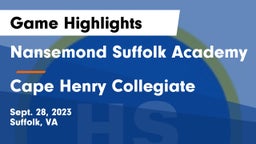 Nansemond Suffolk Academy vs Cape Henry Collegiate Game Highlights - Sept. 28, 2023