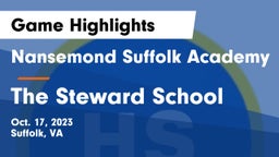 Nansemond Suffolk Academy vs The Steward School Game Highlights - Oct. 17, 2023