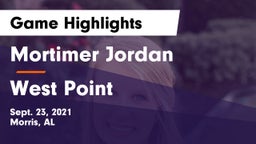 Mortimer Jordan  vs West Point  Game Highlights - Sept. 23, 2021