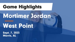 Mortimer Jordan  vs West Point  Game Highlights - Sept. 7, 2023