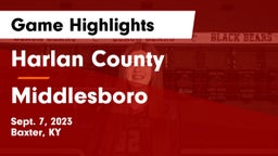 Harlan County  vs Middlesboro  Game Highlights - Sept. 7, 2023
