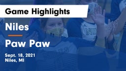 Niles  vs Paw Paw Game Highlights - Sept. 18, 2021
