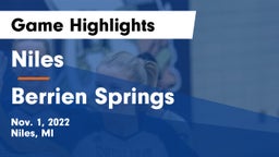 Niles  vs Berrien Springs  Game Highlights - Nov. 1, 2022