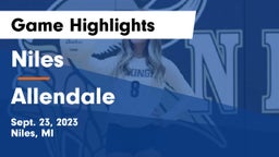 Niles  vs Allendale  Game Highlights - Sept. 23, 2023