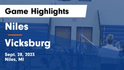 Niles  vs Vicksburg  Game Highlights - Sept. 28, 2023