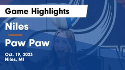 Niles  vs Paw Paw  Game Highlights - Oct. 19, 2023