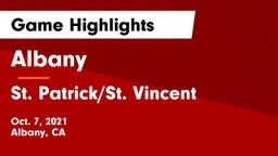 Albany  vs St. Patrick/St. Vincent  Game Highlights - Oct. 7, 2021