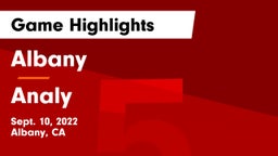 Albany  vs Analy  Game Highlights - Sept. 10, 2022