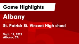 Albany  vs St. Patrick St. Vincent High chool Game Highlights - Sept. 12, 2022