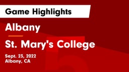 Albany  vs St. Mary's College  Game Highlights - Sept. 23, 2022