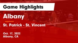 Albany  vs St. Patrick - St. Vincent  Game Highlights - Oct. 17, 2022