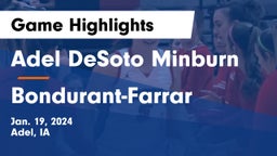 Adel DeSoto Minburn vs Bondurant-Farrar  Game Highlights - Jan. 19, 2024