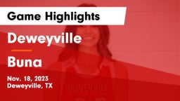 Deweyville  vs Buna  Game Highlights - Nov. 18, 2023