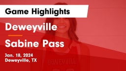 Deweyville  vs Sabine Pass  Game Highlights - Jan. 18, 2024