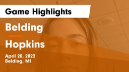 Belding  vs Hopkins  Game Highlights - April 20, 2022