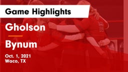 Gholson  vs Bynum Game Highlights - Oct. 1, 2021