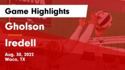 Gholson  vs Iredell  Game Highlights - Aug. 30, 2022
