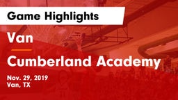 Van  vs Cumberland Academy Game Highlights - Nov. 29, 2019