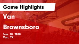 Van  vs Brownsboro  Game Highlights - Jan. 28, 2020