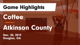Coffee  vs Atkinson County Game Highlights - Dec. 20, 2019