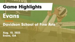 Evans  vs Davidson School of Fine Arts Game Highlights - Aug. 10, 2023