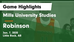 Mills University Studies  vs Robinson  Game Highlights - Jan. 7, 2020