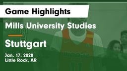 Mills University Studies  vs Stuttgart  Game Highlights - Jan. 17, 2020