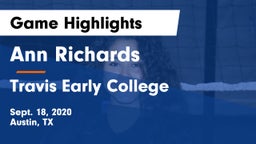 Ann Richards  vs Travis Early College  Game Highlights - Sept. 18, 2020