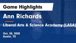 Ann Richards  vs Liberal Arts & Science Academy (LASA) Game Highlights - Oct. 30, 2020