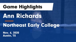 Ann Richards  vs Northeast Early College  Game Highlights - Nov. 6, 2020